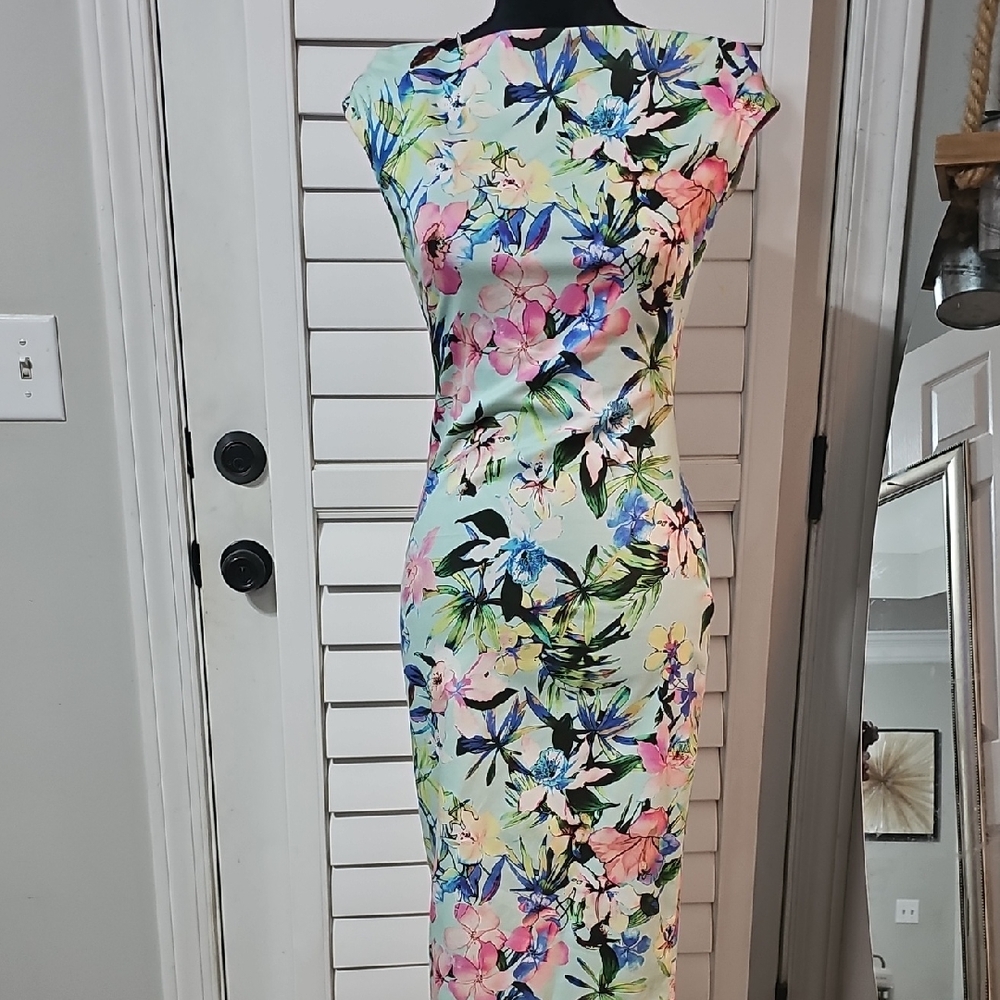 Zara Vibrant Floral Midi Dress